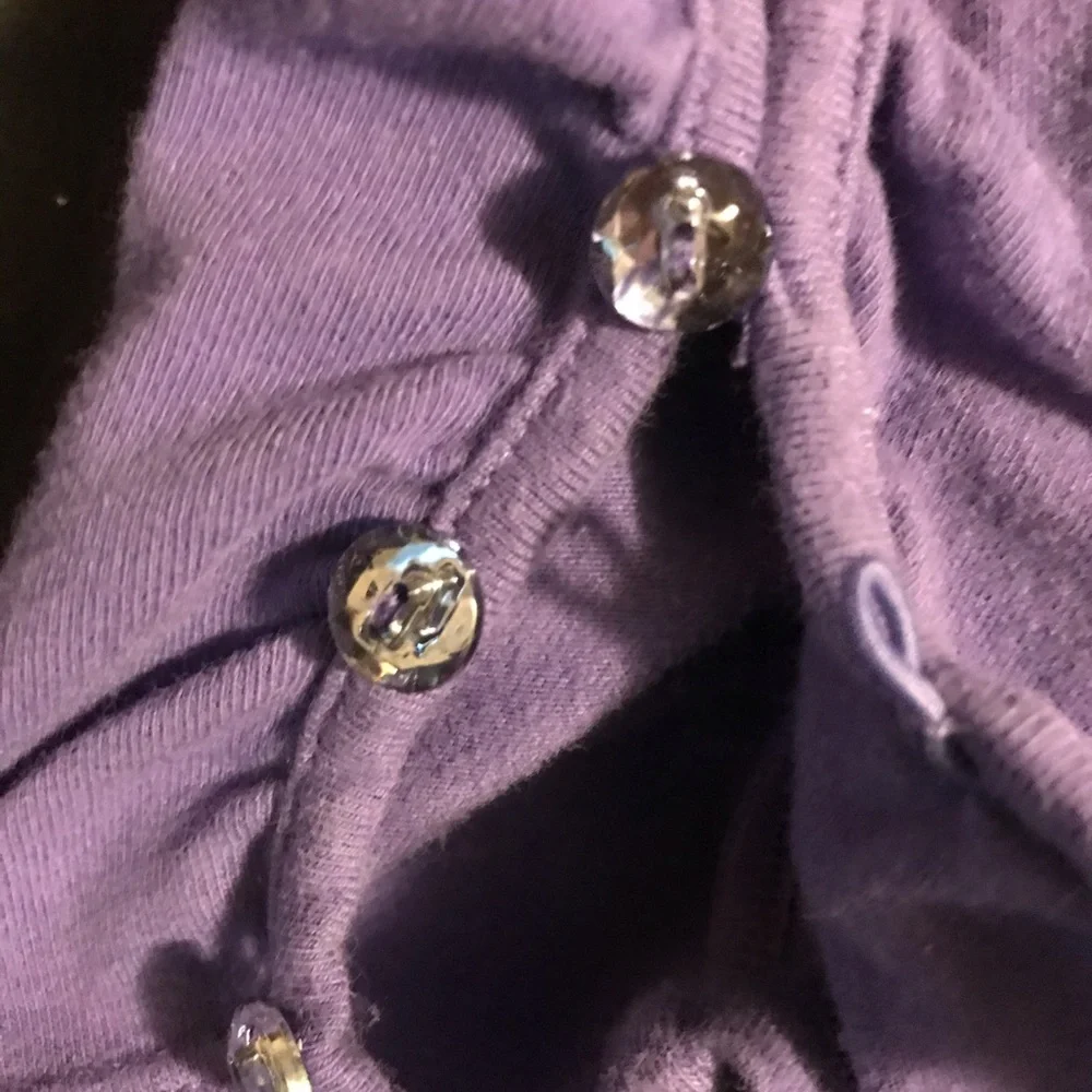 Girls Justice Purple Capri Pants Size 7 Button Calf Line